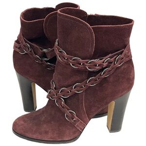 Vince Camuto VC John Camuto Cai heeled ankle boots in burgundy/plum/purple suede
